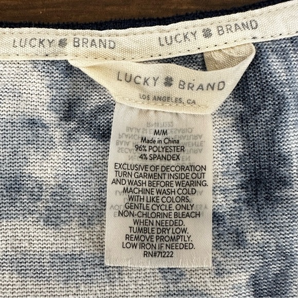 Lucky Brand Blue White Tie Dye Tank Summer Top, Medium - Picture 4 of 4